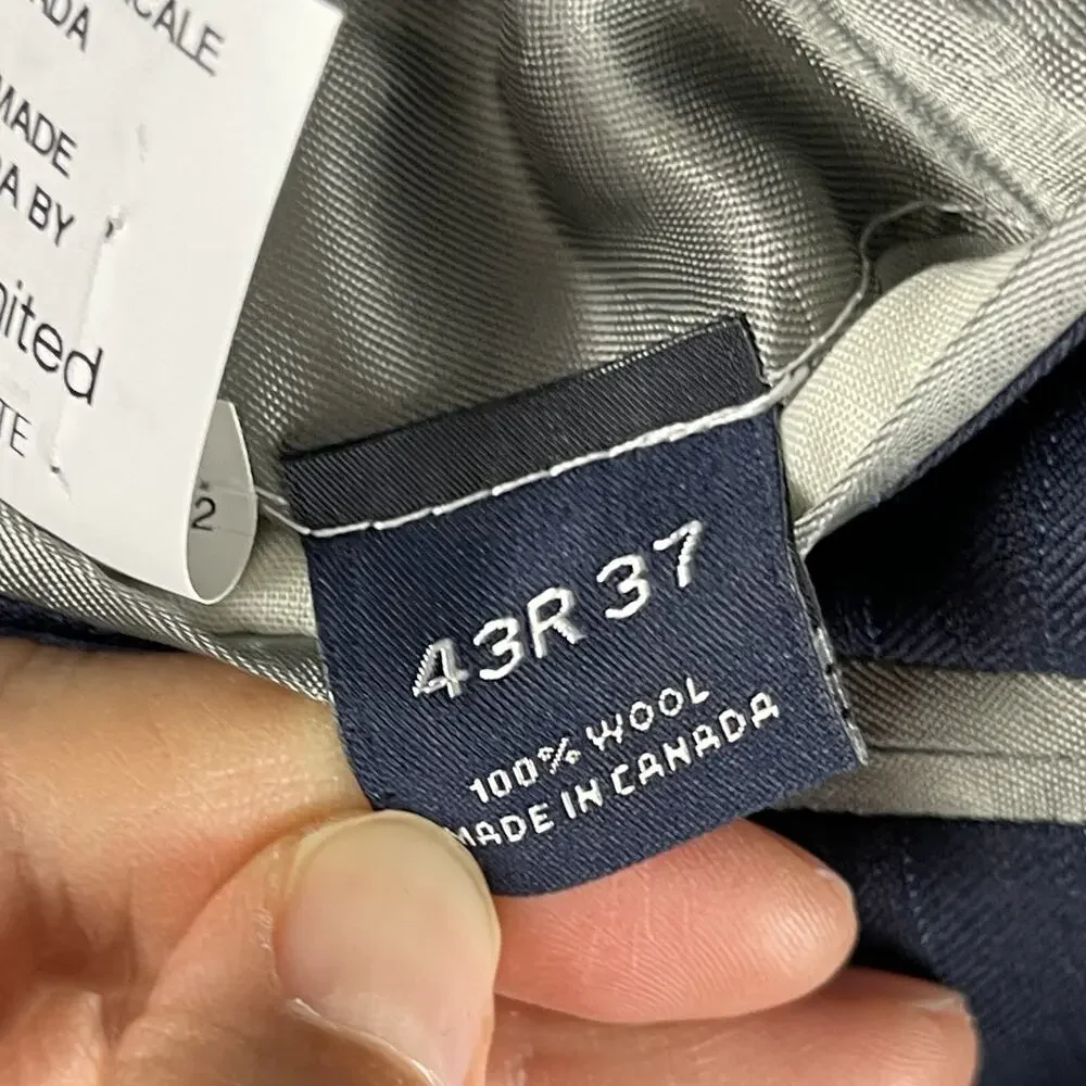 Daniel Cremieux Loro Piana Wool Blazer Sport Coat Men 43R Blue Striped Super 130
